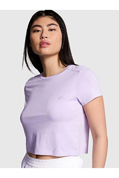 PINK Heritage Pamuklu Crop Tişört