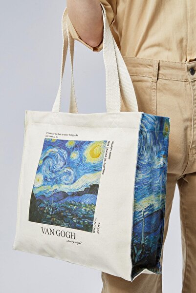 Çınar Bez Çanta Τσάντα με στάμπα Van Gogh Canvas Bellows