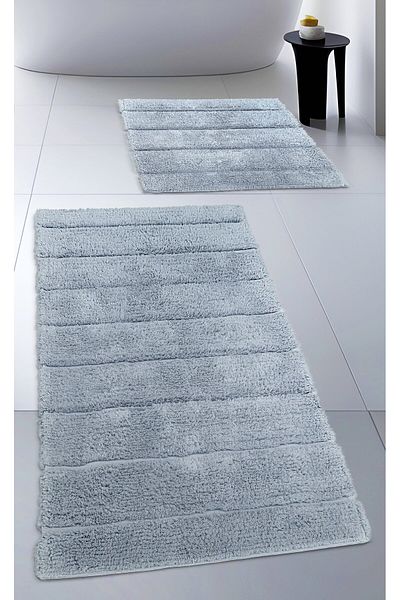 CottonCrafty Σετ πατάκι μπάνιου Cotton Tufting Water Absorbent, Σετ Μοκέτα Μπάνιου Soft 2 60x100 - 60x50