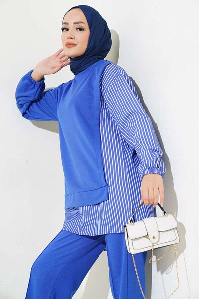 Lavanta Tekstil Hijab Tunic Παντελόνι Σετ δύο τεμαχίων