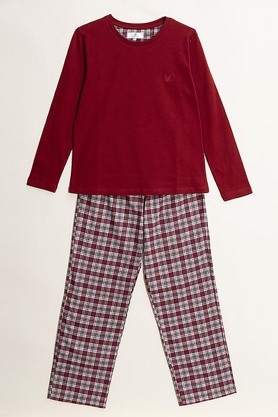 Penelope Set de pijamale de damă roșu Claret - Mărimea L