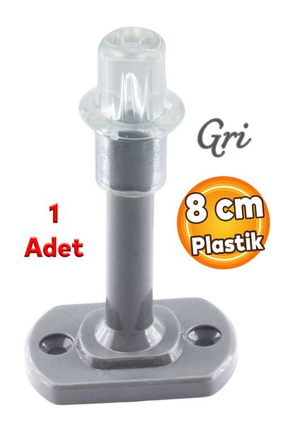 Badem10 Ușă din plastic Spate fereastră Bara de protecție de culoare gri 8CM Protector de perete cu șurub Opritor din silicon 1buc