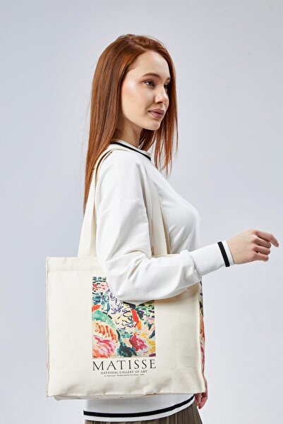 Çınar Bez Çanta Kanvas Körükleri Matisse Baskılı Çanta