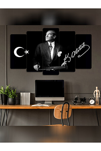 TABLOX Mustafa Kemal Atatürk 5 Parçalı Tablo