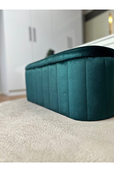 KOKİ DESİGN LİMA Babyface Zümrüt Yeşili Sandıklı Bench Puf