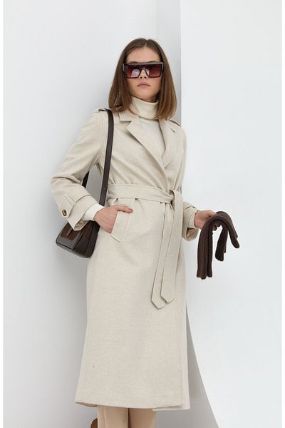 Fatma Atasoy Ecru Coat with Shoulder and Sleeves