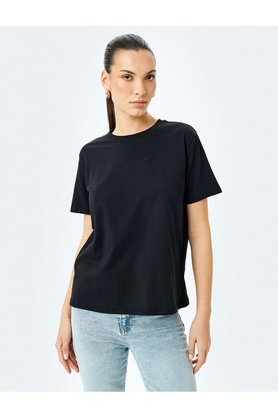 Koton Tricou de bază cu mânecă scurtă din bumbac
