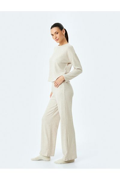 Koton Pantaloni de pijama cu picioare largi, cu textura moale, cu potrivire confortabilă
