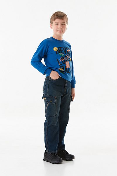 Fulla Moda Pantaloni pentru băieți, 100% bumbac, cu fermoar și buzunare cargo