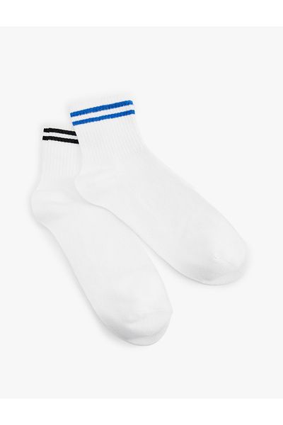 Koton Striped Cotton Blended Set of 2 Tennis Socks