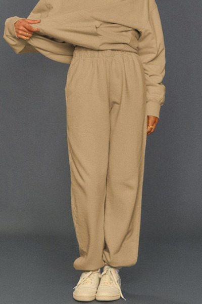 YAKAMEL Γυναικείο παντελόνι φόρμας με ψηλή μέση και 3 κλωστές σε στυλ oversize