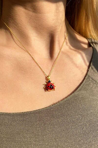 Spossy Silver Jewelry 925 Ayar Gümüş, 14 Ayar Gold, Nazar Cam Gözlü Kırmızı U...