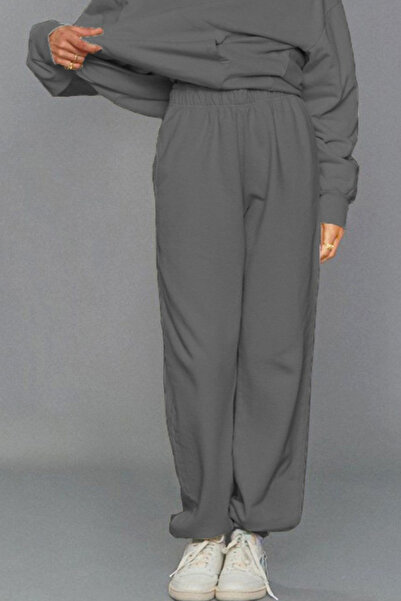 YAKAMEL Γυναικείο παντελόνι φόρμας με ψηλή μέση και 3 κλωστές σε στυλ oversize