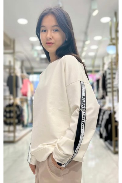 Minimoda Kids Kolunda Şerit Detaylı Sweatshirt