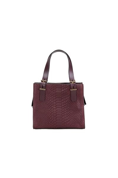 Desa Seven Small Claret Red Women's Snakeskin Shoulder Bag