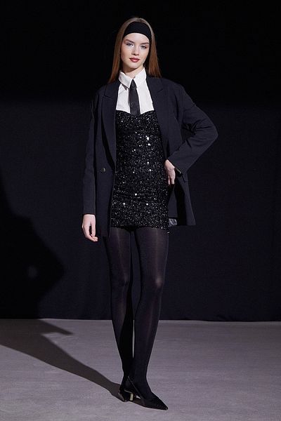 Never more Black Strap Sequin Dress