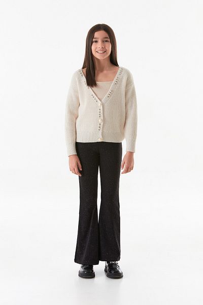 Fulla Moda Glittery Ribbed Flare Girls' Leggings Pants