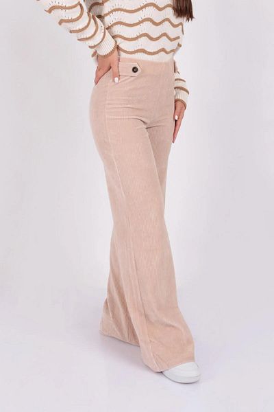 Fashion Friends Velvet Trousers Beige