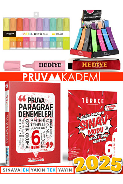 Pruva Akademi 6. SINIF PARAGRAF DENEMELERİ + 6. SINIF TÜRKÇE BRANŞ DENEMESİ +...