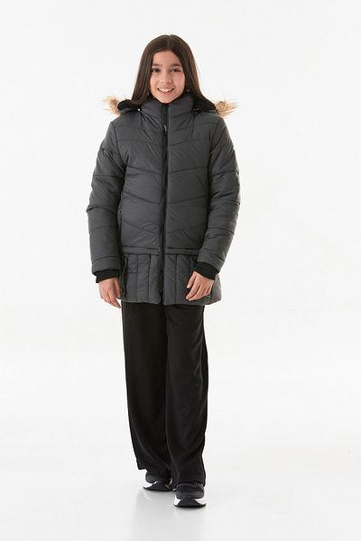 Fulla Moda Pocket Zippered Hooded Girl's Coat