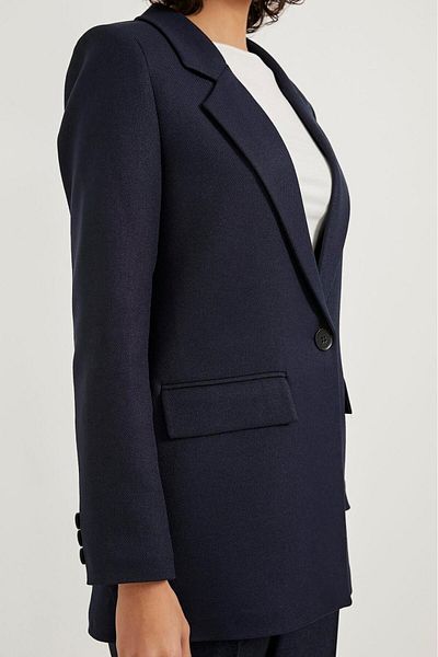 Lavanta Tekstil Blazer de damă din lână texturată
