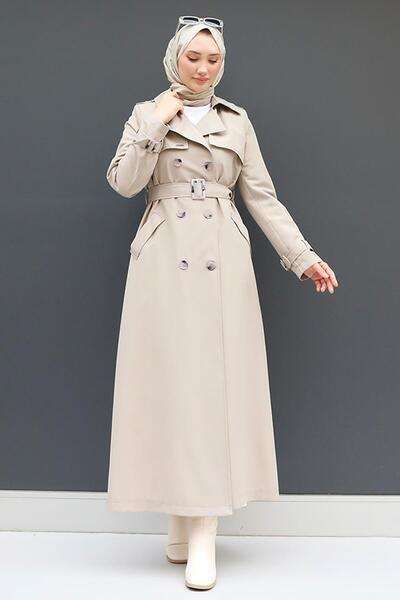 giz astore Beige Liza Trench - Buttoned