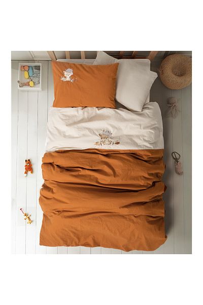 Cotton Box Комплект плик за завивка Clever Baby с бродерия в бежов цвят