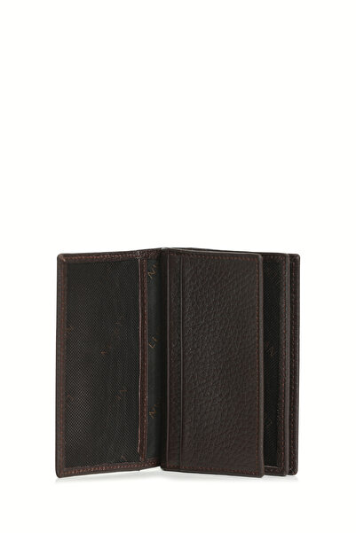 Lufian Ανδρική δερμάτινη θήκη καρτών Cate καφέ