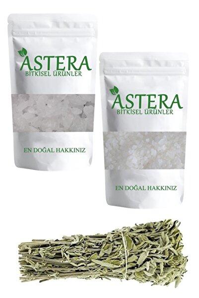 ASTERA Adaçayı Tütsü - Şap 50 Gr - Kaya Tuzu 50 Gr ( Nazar Korunma Seti )