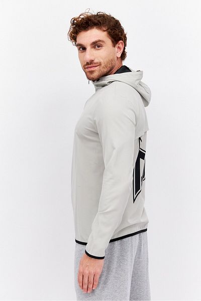 Tapout Men Sportswear Fit Long Sleeves Training Half Zipper Sweatshirt, Light Beige