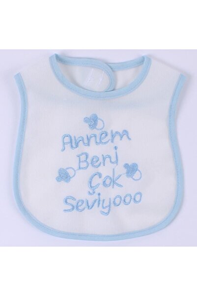 bebegen Blue Waterproof Apron with My Mom Loves Me Very Written