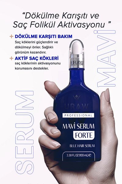 Uraw Blue Serum Forte |   Anti-Hair Loss, Strengthening and Fast Growth Hair Serum