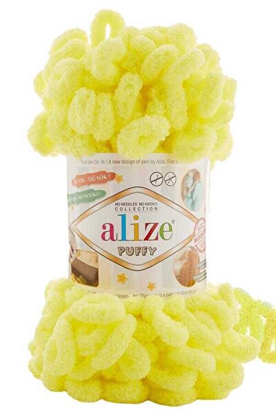 Alize Puffy Parmak İplik İp No:552 Neon Sarı