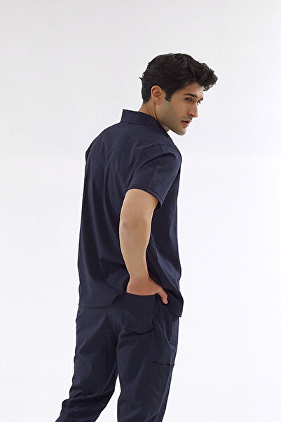 Brl Üniforma Single Top Lycra Unisex Doctor and Nurse Surgical Jersey Navy |   Medizip