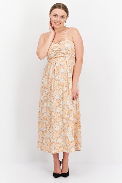 Gentle Fawn Women Floral Print Midi Dress, Light Peach
