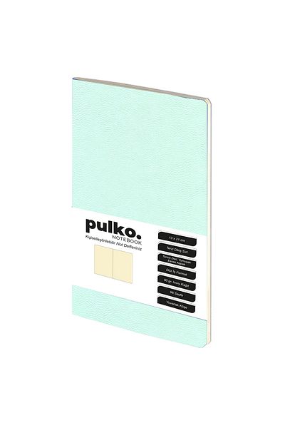 PULKO Notebook Τετράδιο ραπτικής Mint Green Tailor - 13x21cm, 96 Σελίδες, Κρεμ Χαρτί