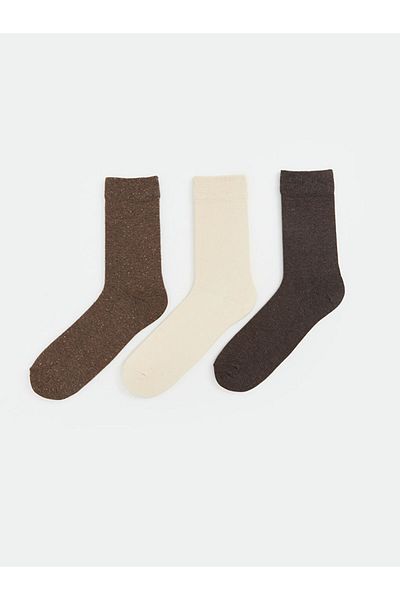 LC Waikiki Ανδρικές κάλτσες LCW ECO Brown 3 τεμαχίων