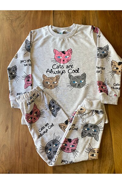 Kız Çocuk Kedili Pijama