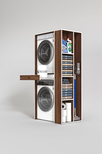 Kenzlife Çamaşır-Kurutma Makinesi Dolabı Bacce Sağ Cvz 187*090*60 Çekmeceli Banyo