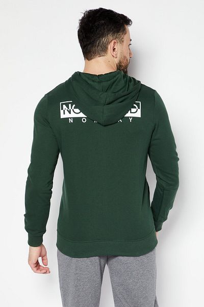 Nordland Men Brand Logo Long Sleeves Hoodies, Green
