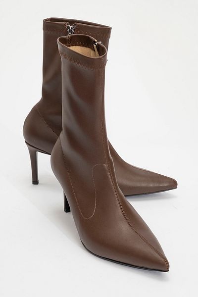 LuviShoes THALIN Γυναικείες μπότες με λεπτό τακούνι με φερμουάρ στο πλάι με μυτερό δέρμα