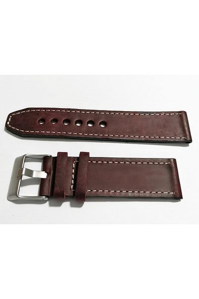 FADO & Fossil Compatible & Every Watch Compatible Grayzi Leather Watch Band 24 mm (83) Burgundy