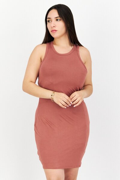 Gentle Fawn Women Plain Mini Dress, Brown