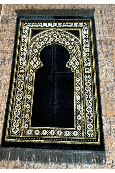 Generic Brand Gray Velvet Prayer Mat