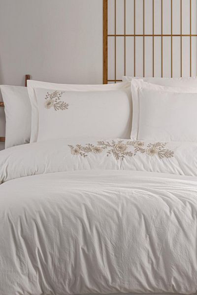 ZEBRA CASA Iperge Double Natural Duvet Cover Set