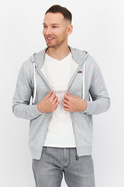 Nordland Men Brand Logo Long Sleeves Hoodies, Grey