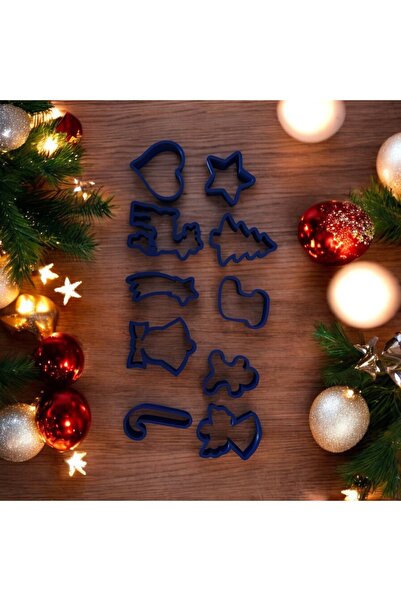 Melodyone Christmas Cookie Molds (10 Pieces) – Plastic, 3D Design, New Year Gift