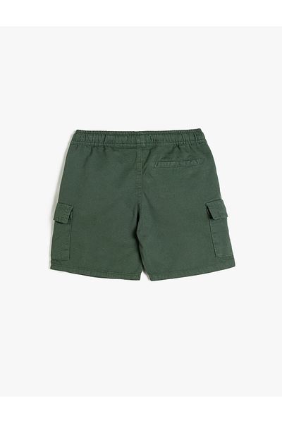 Koton Cargo Shorts with Tie Waist and Side Pockets