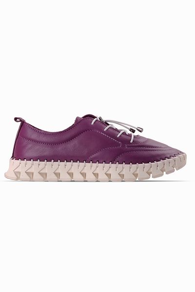 Lal Shoes & Bags Pantofi casual Belda din piele naturală pentru femei - cu detaliu de cusut - MOV