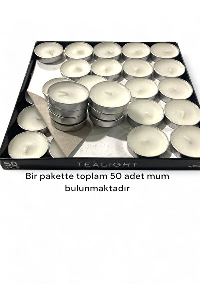 iniaHome Tealight 50li Mum Parti Ve Özel Günler Için Uygun 1 Saat Tealight Kı...